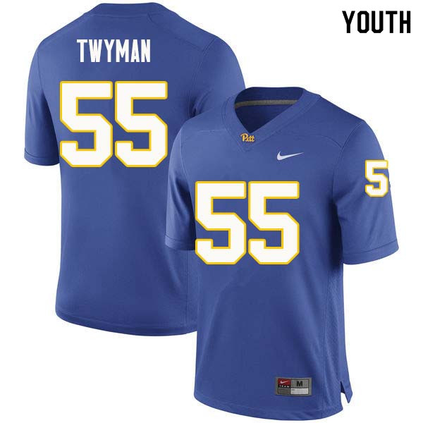 Youth #55 Jaylen Twyman Pittsburgh Panthers College Football Jerseys Sale-Royal